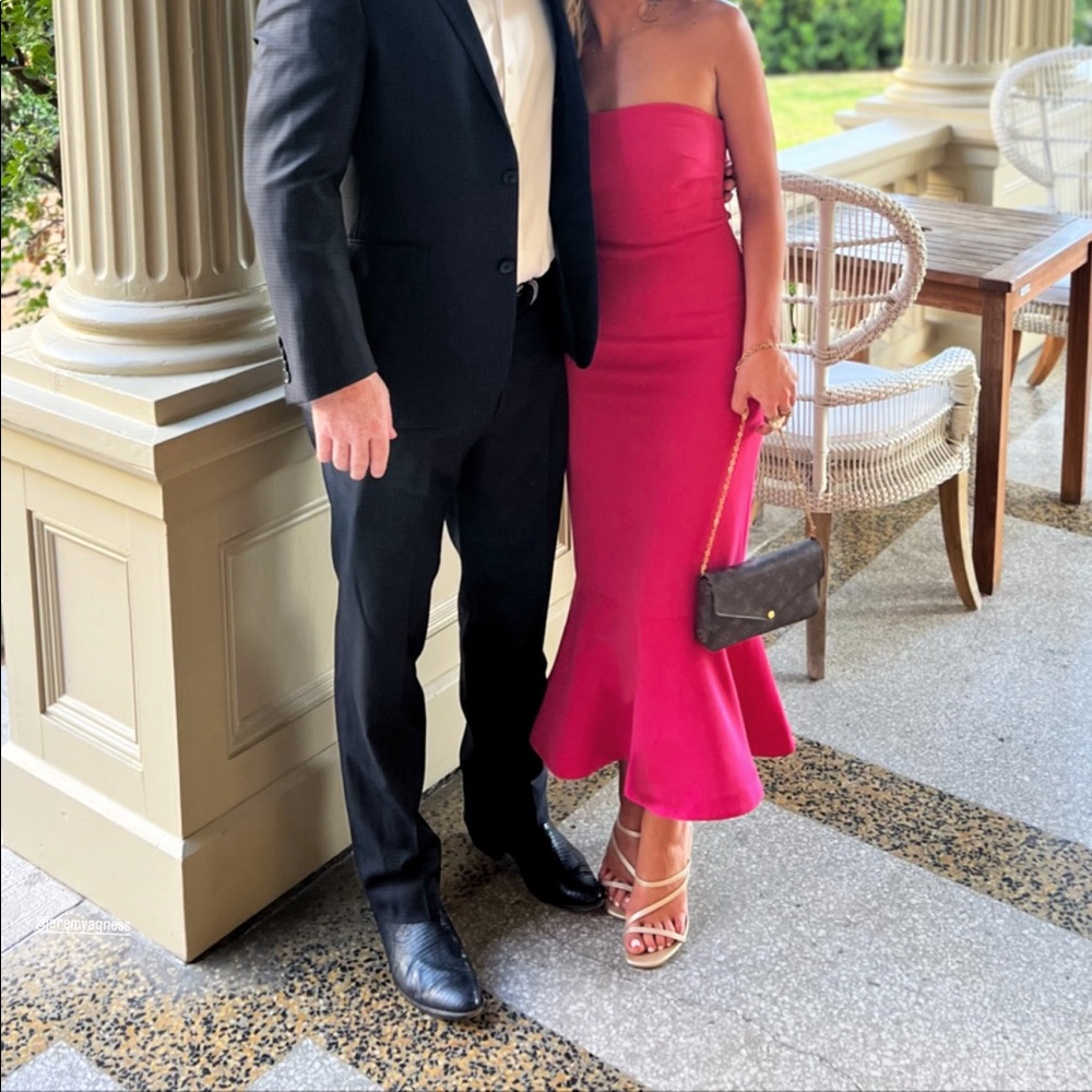 Cinq a Sept pink Luna strapless midi dress!